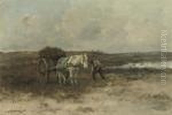 Plaggensteken: Working The Field Oil Painting by Willem George Fred. Jansen