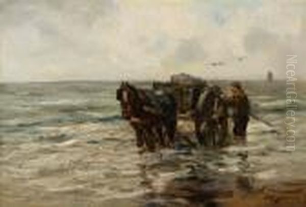 Schelpenvisser Oil Painting by Willem George Fred. Jansen