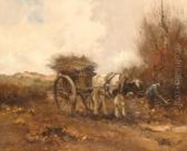 Gathering Wood. Oil Painting by Willem George Fred. Jansen