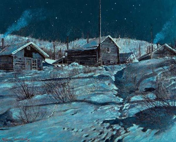 Bunk Houses: In Search Ofuranium Oil Painting by Franz Hans Johnston