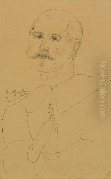 Bedjande Man Oil Painting by Ernst Josephson