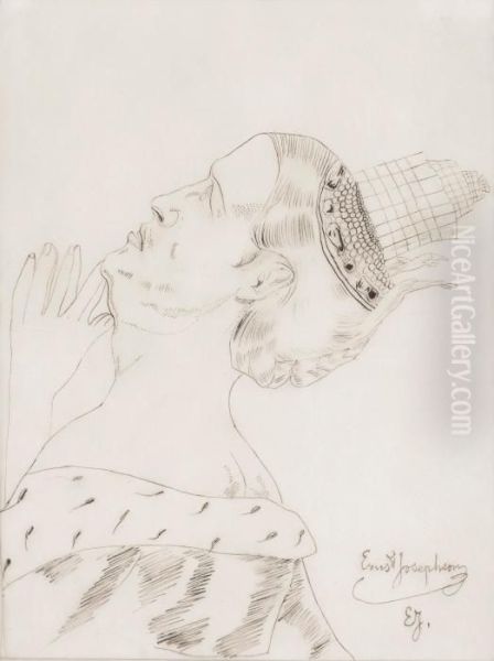 Praying Queen Oil Painting by Ernst Josephson