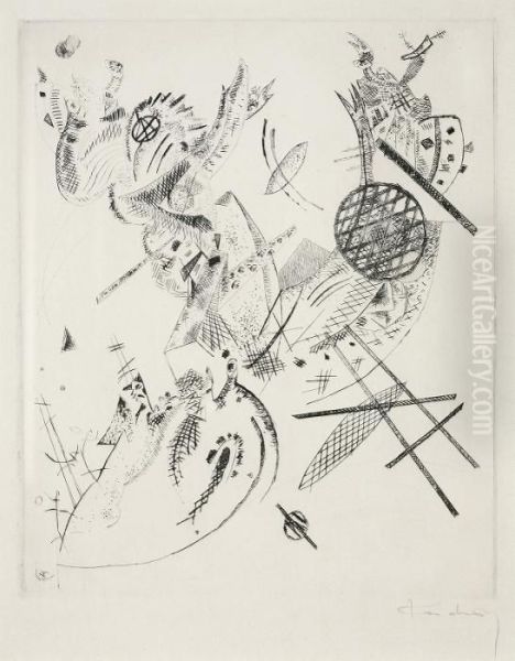 Kleine Welten Xii Oil Painting by Wassily Kandinsky