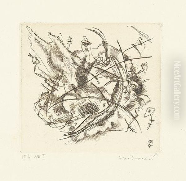 Radierung 1916 No. I. Oil Painting by Wassily Kandinsky