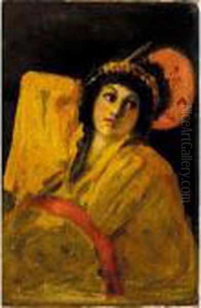 An Japanese Beauty Oil Painting by James Kay
