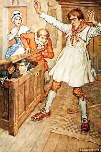 Great Claus and Little Claus Hu he Cried and Sprang Backwards Oil Painting by Monro Scott Orr
