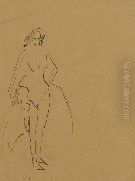 Tanzerin Aus Dem Weissen Hirsch Oil Painting by Ernst Ludwig Kirchner