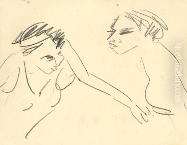 Figurenstudie Oil Painting by Ernst Ludwig Kirchner
