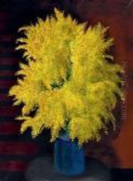 Bouquet De Mimosas Oil Painting by Jean Kisling