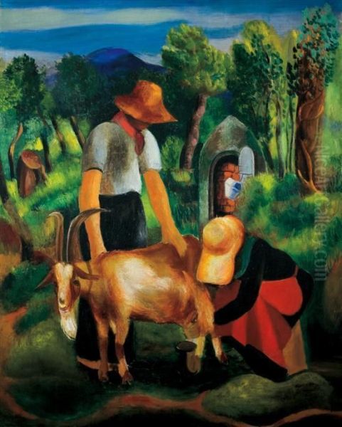 La Traite Oil Painting by Jean Kisling