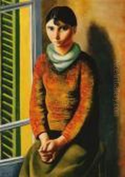Devant La Fenetre Oil Painting by Jean Kisling
