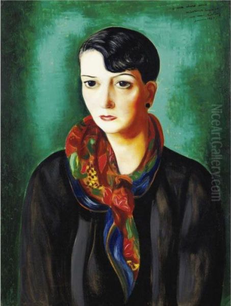 Portrait De Mauricia Coquiot Oil Painting by Moise Kisling