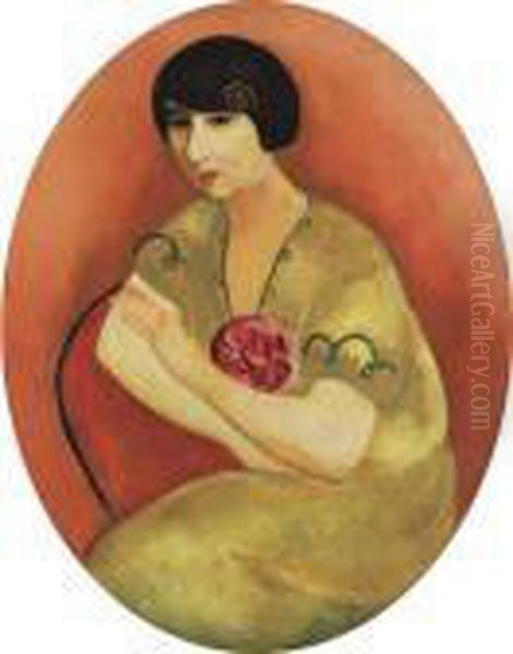 Portrait De Mme Andre Salmon Oil Painting by Jean Kisling