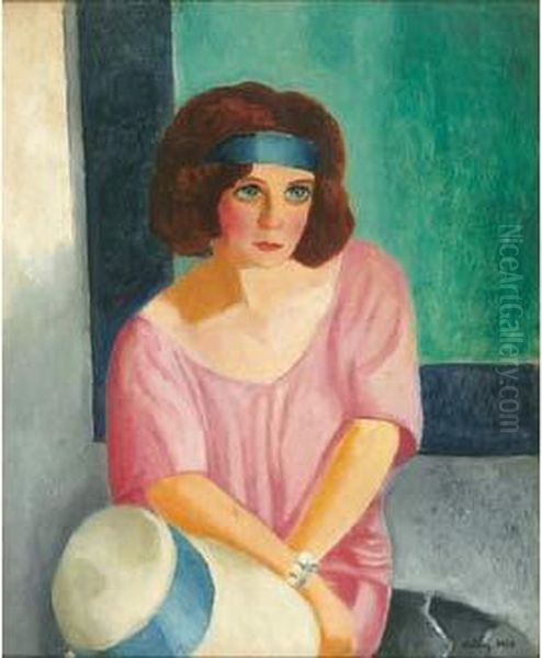 Femme Au Bandeau Oil Painting by Jean Kisling
