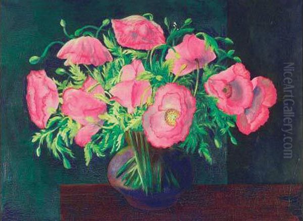 Bouquet De Fleurs Dans Un Vase Oil Painting by Moise Kisling