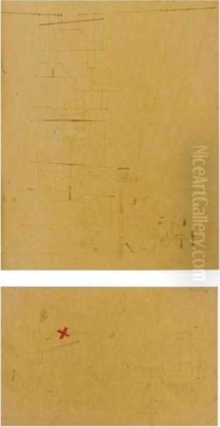 Die Zeichnung Mit Dem X Fehler; Die Zeichnung Oil Painting by Paul Klee