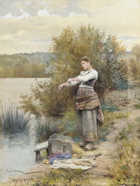 The Laundress Oil Painting by Daniel Ridgway Knight