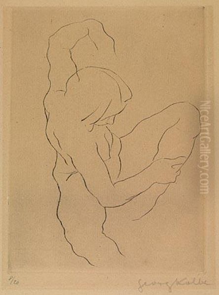 Seated Nude Oil Painting by Georg Kolbe