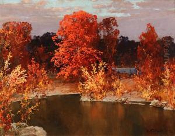 Autumn Oil Painting by Stepan Feodorovich Kolesnikov
