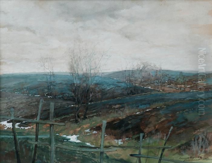 Spring Oil Painting by Stepan Feodorovich Kolesnikov