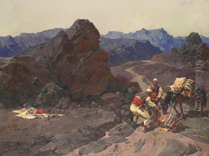 Albanie Oil Painting by Stepan Feodorovich Kolesnikov