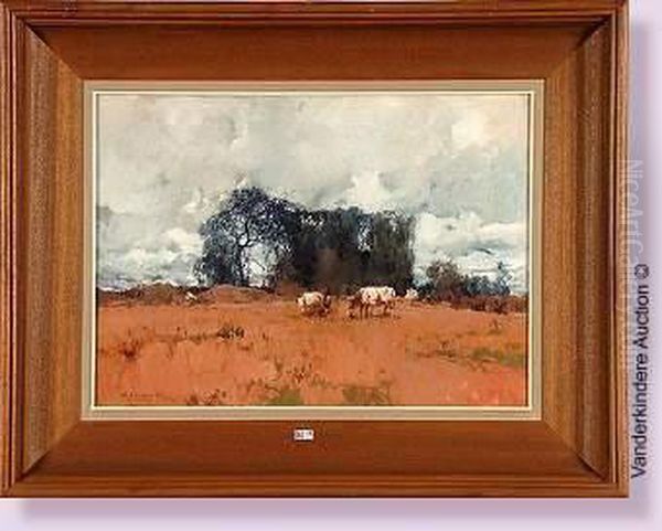 Vaches Au Pre Oil Painting by Stepan Feodorovich Kolesnikov