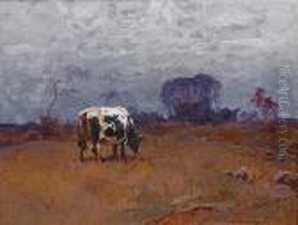 Grazing In The Meadow Oil Painting by Stepan Feodorovich Kolesnikov