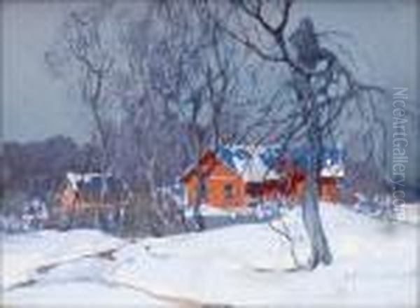 Punainentalo. Oil Painting by Stepan Feodorovich Kolesnikov