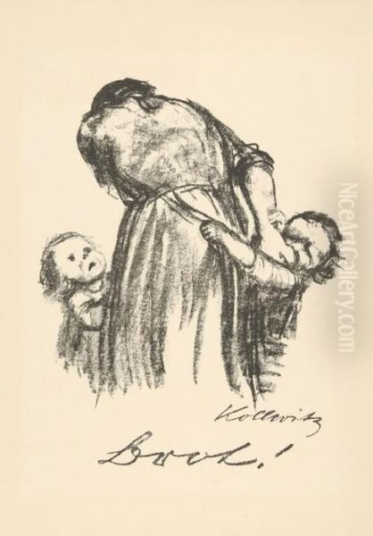 Brot! Oil Painting by Kathe Kollwitz