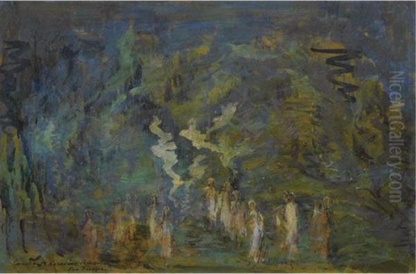 Set Design For Rusalka Oil Painting by Konstantin Alexeievitch Korovin