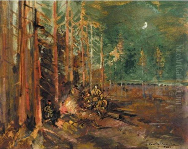 Bivouac On The Forest Edge Oil Painting by Konstantin Alexeievitch Korovin