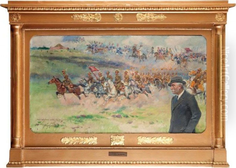 Epitafium Dla Wojciecha Kossaka Oil Painting by Jerzy Kossak