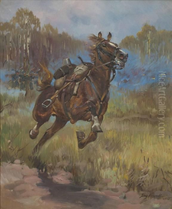 The Runaway Oil Painting by Jerzy Kossak