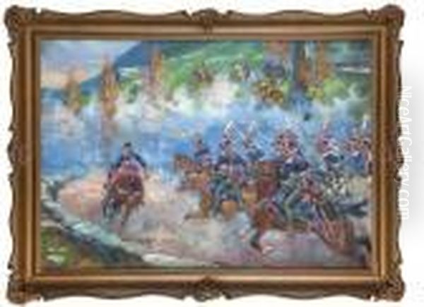Samosierra Oil Painting by Jerzy Kossak