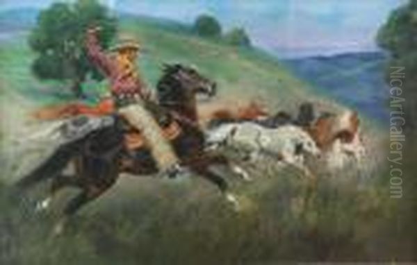 Na Prerii Oil Painting by Jerzy Kossak