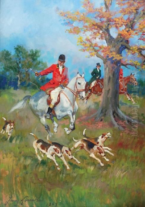 Polowanie Oil Painting by Jerzy Kossak