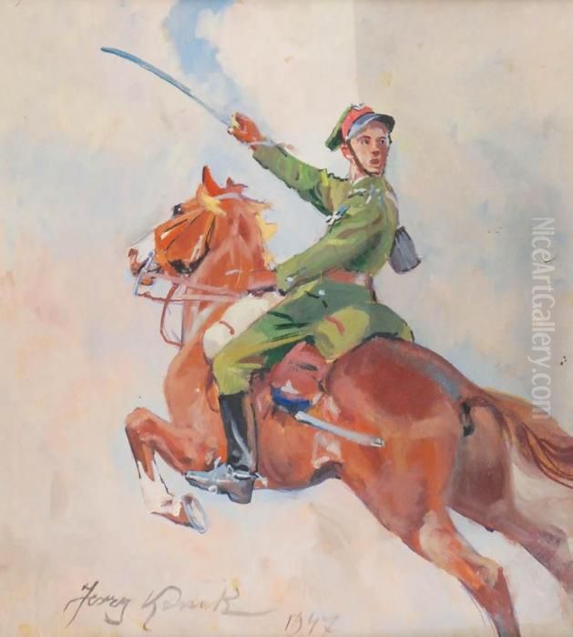 Do Boju Oil Painting by Jerzy Kossak