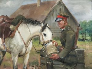 Lancer Watering Horse
