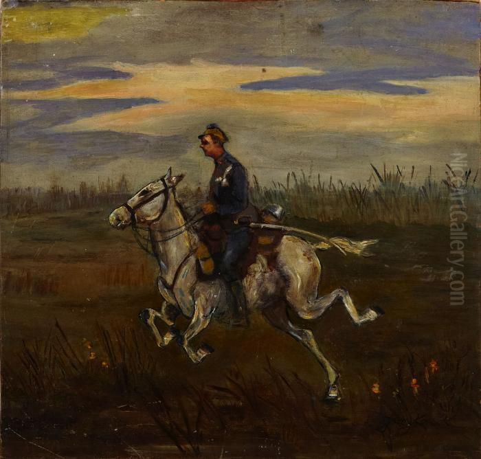 Kavallerist Oil Painting by Jerzy Kossak