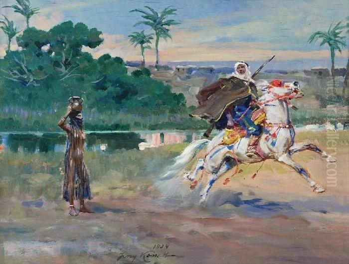 Ach Te Oczy! Oil Painting by Jerzy Kossak