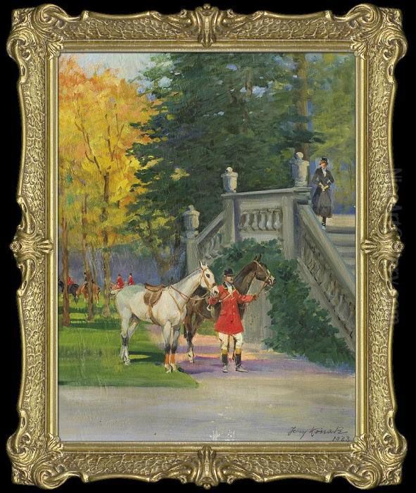 Before The Palace Oil Painting by Jerzy Kossak