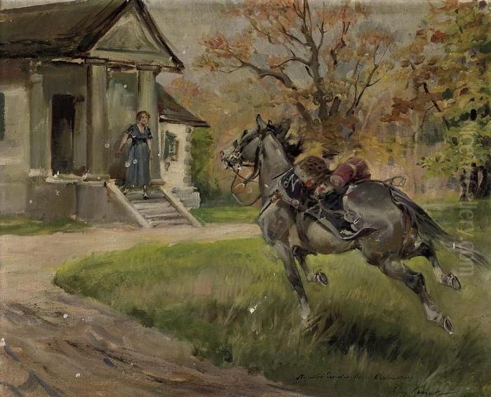 The Runaway Oil Painting by Jerzy Kossak