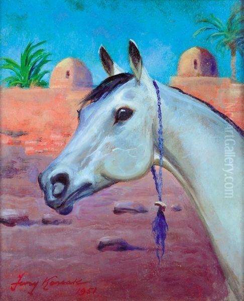 Glowa Konia Oil Painting by Jerzy Kossak