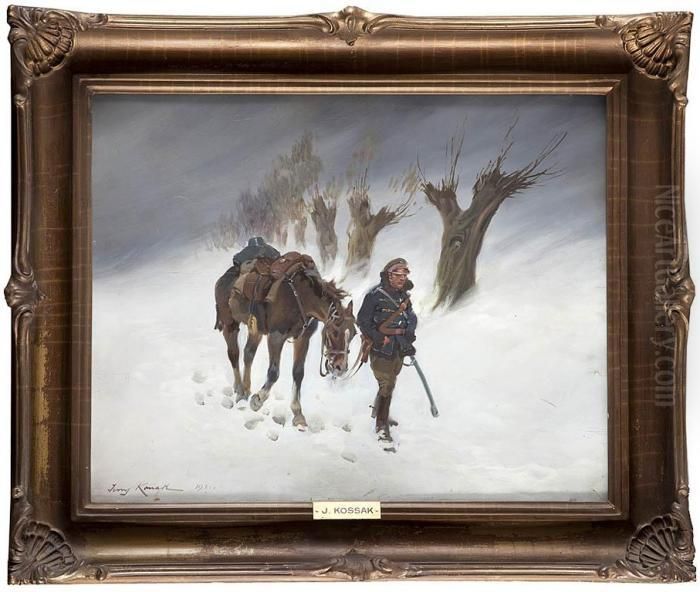 Ulan Z Koniem Oil Painting by Jerzy Kossak