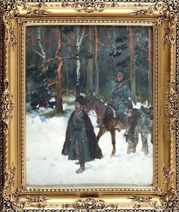 Pojmany Bolszewik Oil Painting by Jerzy Kossak