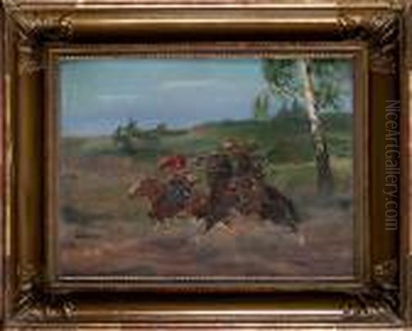 Potyczka Oil Painting by Jerzy Kossak