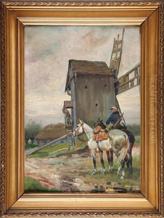 Na Patrolu Oil Painting by Jerzy Kossak