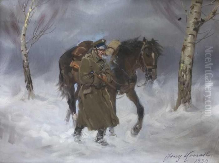 W Zadymce Oil Painting by Jerzy Kossak