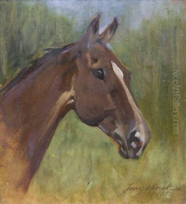 Glowa Konia Oil Painting by Jerzy Kossak