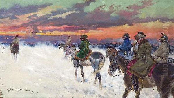 Wizja Napoleona Oil Painting by Jerzy Kossak